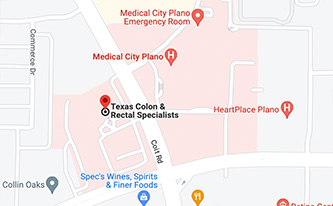 Map of Texas Colon & Rectal Specialists–Plano Medical City