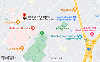 Map of Texas Colon & Rectal Specialists–San Antonio Medical Center